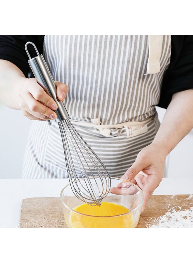 Manual Stainless Steel Thickened Baking Tool Egg Beater Semi Automatic Silicone Whisk Exhibition Gifts-Color:Big Tube Eight Lines 16 Inches = 115g  - Image 2
