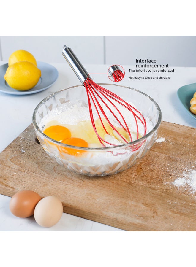Manual Stainless Steel Thickened Baking Tool Egg Beater Semi Automatic Silicone Whisk Exhibition Gifts-Color:Big Tube Eight Lines 16 Inches = 115g  - Image 4