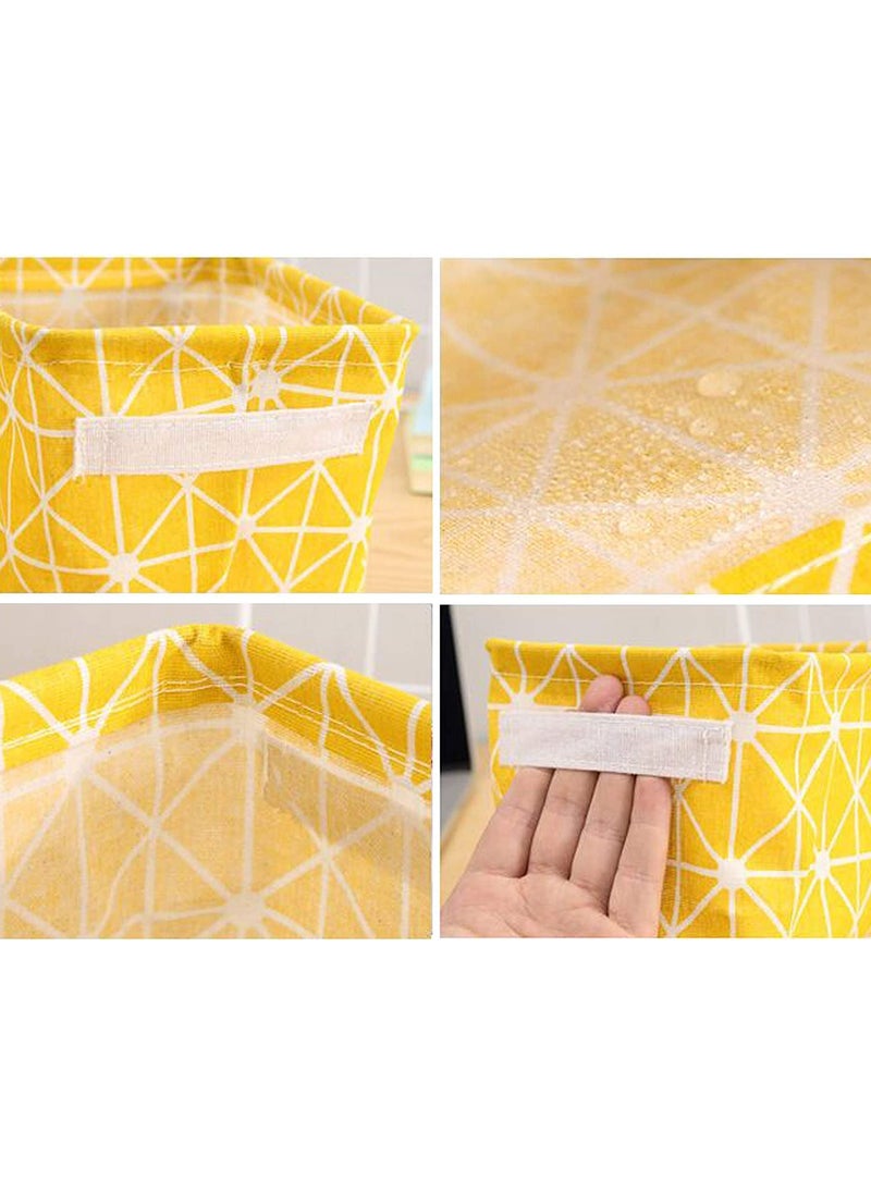 DIKPUL GROUP DIKPUL GROUP Canvas Fabric Foldable Mini Storage Basket Canvas Containers Organizers with Handle Multipurpose Storage Box Small Canvas Organizer for Wardrobe Closet Desk Drawer Multicolor 2  - Image 3