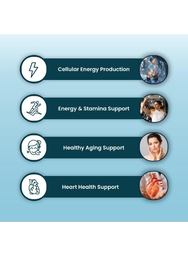 ZEROHARM Coenzyme Q10 | 250mg with Piperine & Grape Seed Extract | High Absorption CoQ10 Supplement | CoQ10 Ubiquinol Supports Heart, Vascular Health & Cellular Energy Production | 120 Veg Capsules - Image 4