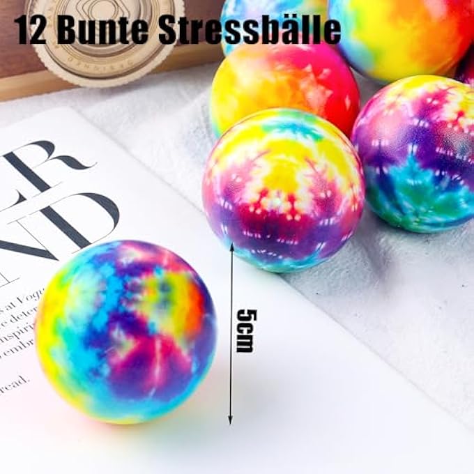Koogel Pack of 12 Stress Balls, Anti-Stress Balls, Kneading Ball, Finger Exercise Ball for Relieving Anxiety, Anger as a Gift for Children and Adults - Image 4