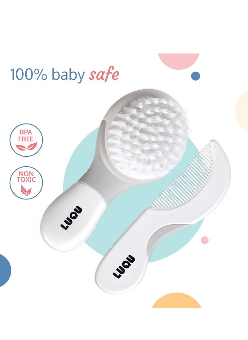 LuQu Comb and Brush Set-Grey-Pack of 3  - Image 2