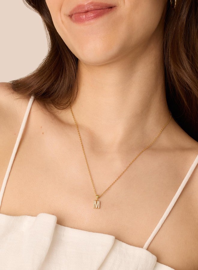 PAVOI Dainty Initial Letter Pendant Necklace, 14K Gold Plated, Yellow Gold - Image 4