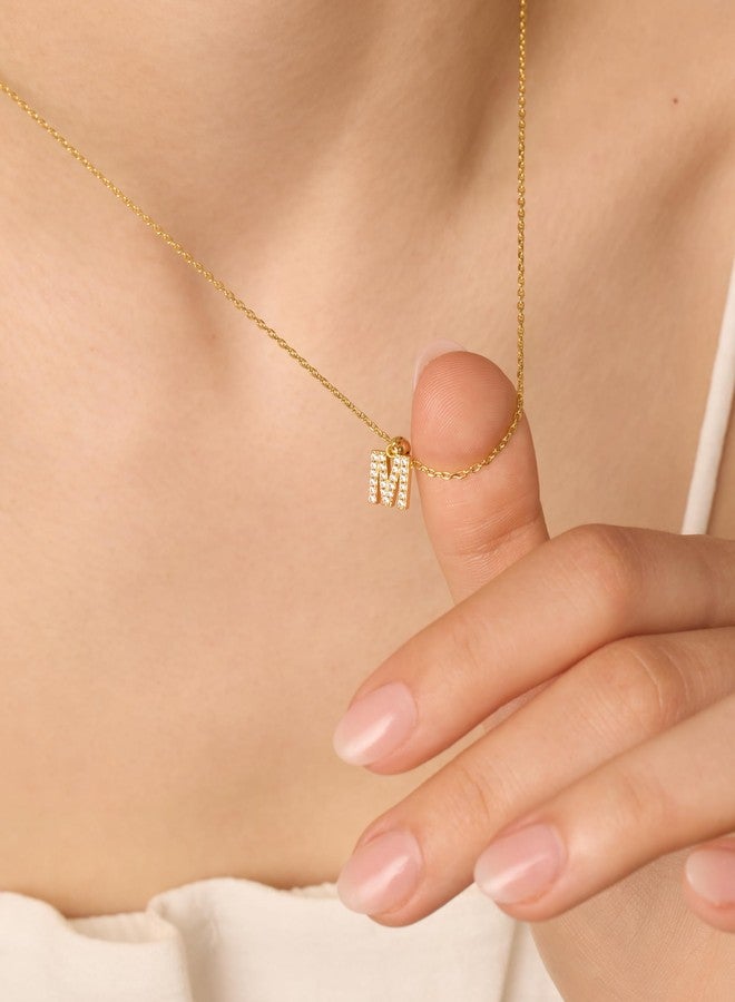 PAVOI Dainty Initial Letter Pendant Necklace, 14K Gold Plated, Yellow Gold - Image 3