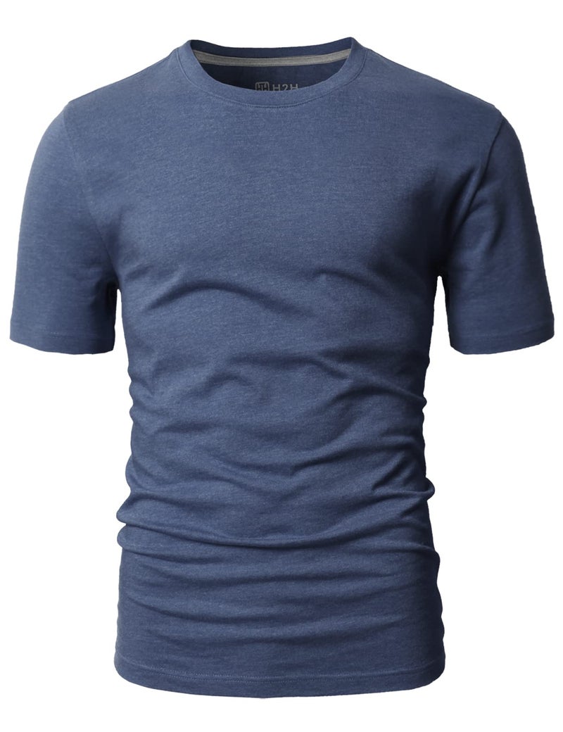 H2H Shorts Sleeve Crew Neck T-Shirts for Men DARKBLUE US L/Asia XL (CMTTS0198) - Image 3