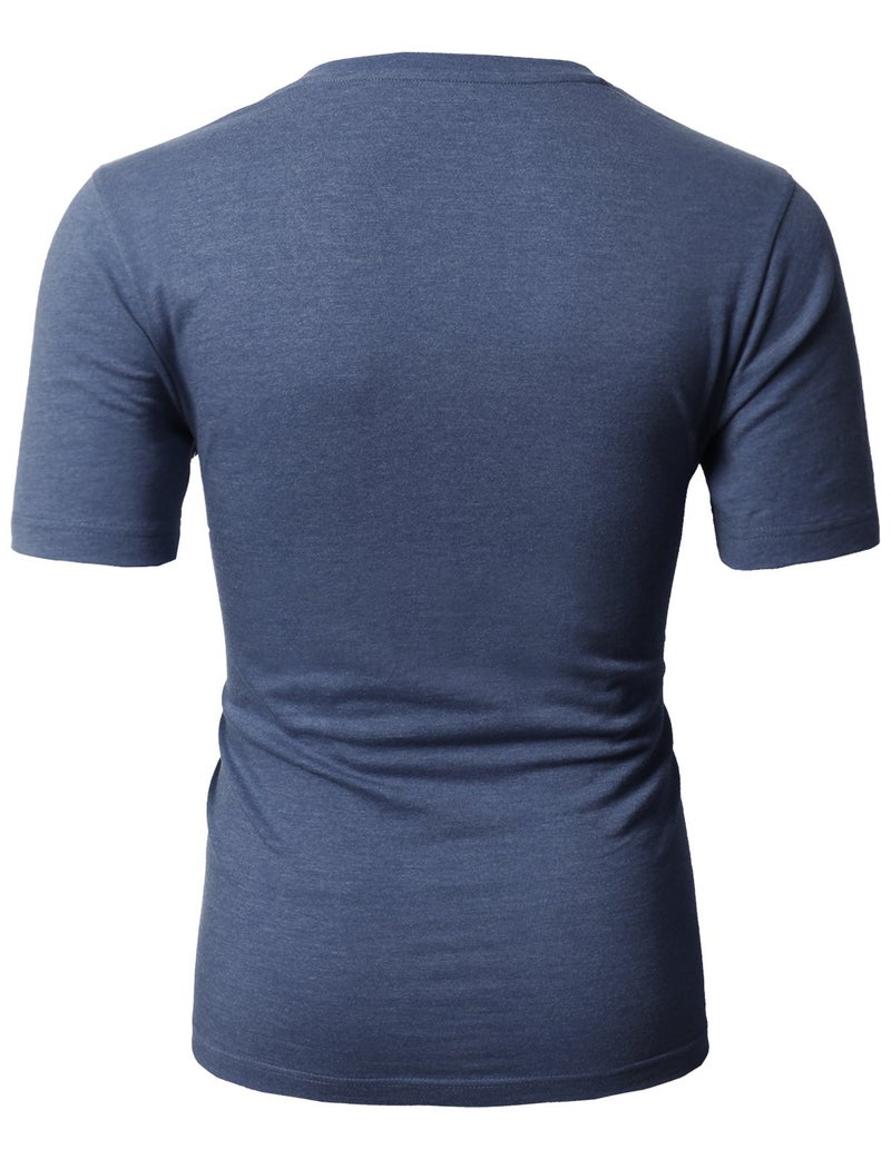 H2H Shorts Sleeve Crew Neck T-Shirts for Men DARKBLUE US L/Asia XL (CMTTS0198) - Image 4