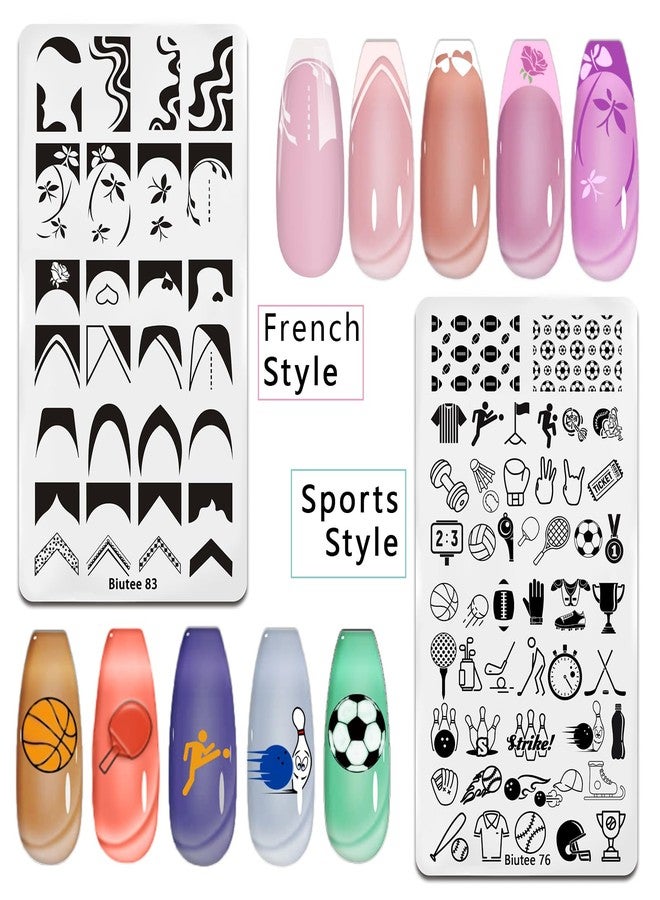 Biutee Nail Stamping Plates Set 8pcs Nail Stamping Polish Gel, 10pcs Nail Stamper Kit with Stamper, Nail Art Plates Set for Women Girls DIY Salon & Home - Image 4