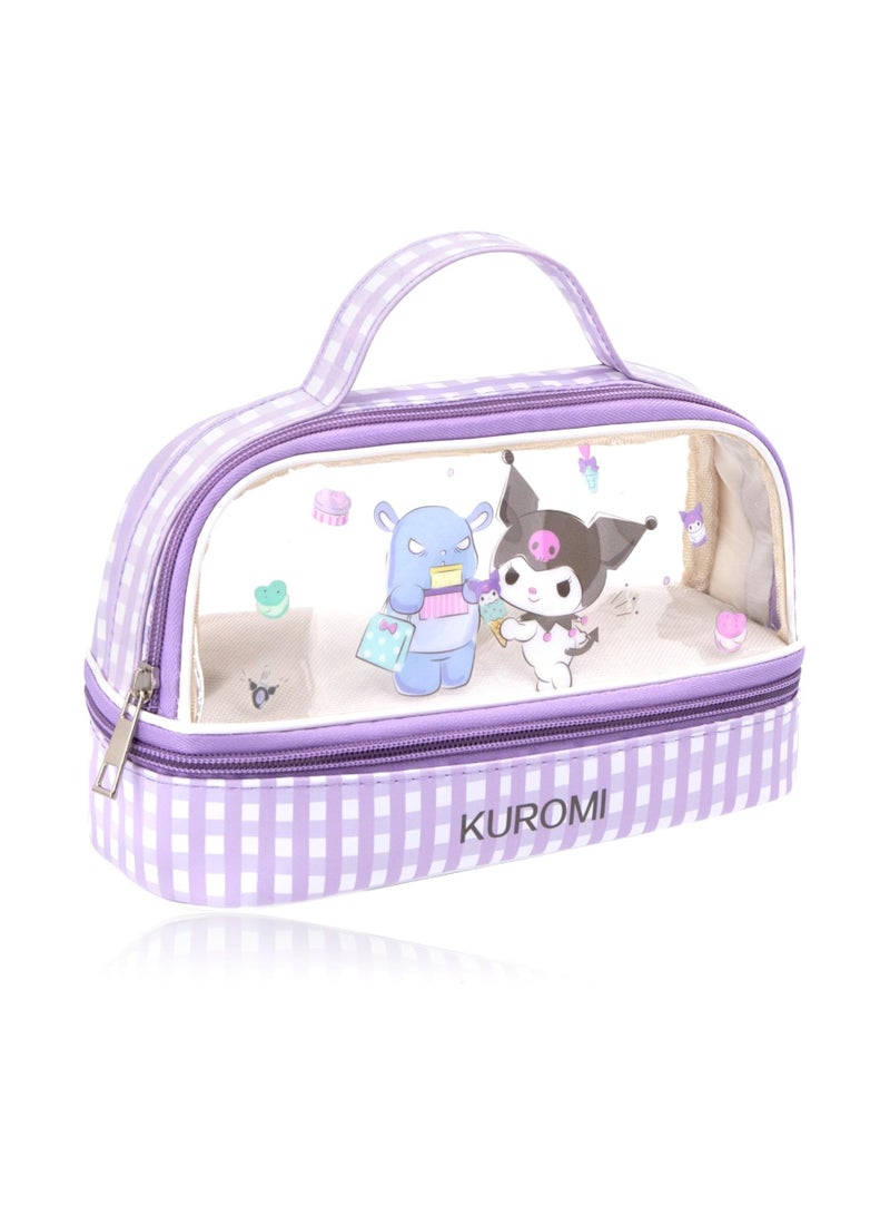 عام كارتون لطيف الأرز الأسود حقيبة مستحضرات التجميل واضحة للماء حقيبة مستحضرات التجميل البلاستيكية حقيبة مستحضرات التجميل - Image 1