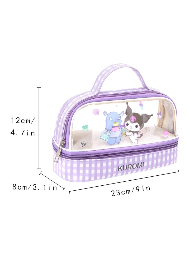 عام كارتون لطيف الأرز الأسود حقيبة مستحضرات التجميل واضحة للماء حقيبة مستحضرات التجميل البلاستيكية حقيبة مستحضرات التجميل - Image 2