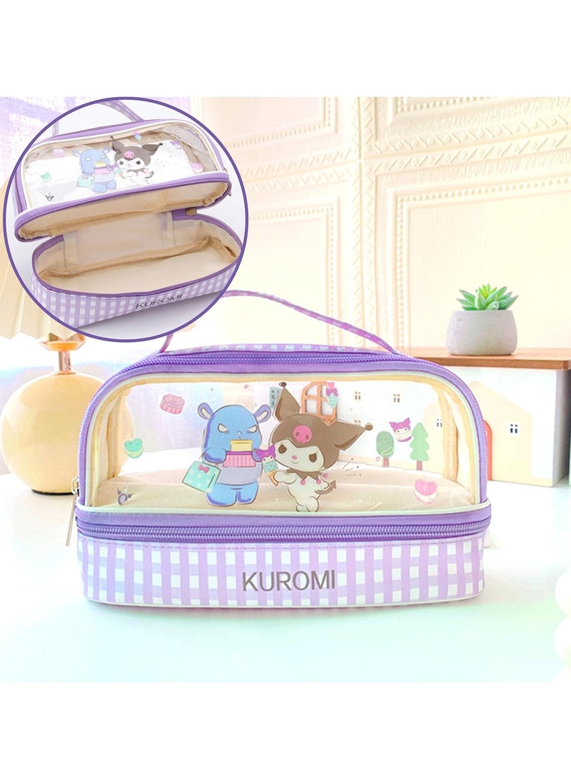 عام كارتون لطيف الأرز الأسود حقيبة مستحضرات التجميل واضحة للماء حقيبة مستحضرات التجميل البلاستيكية حقيبة مستحضرات التجميل - Image 5