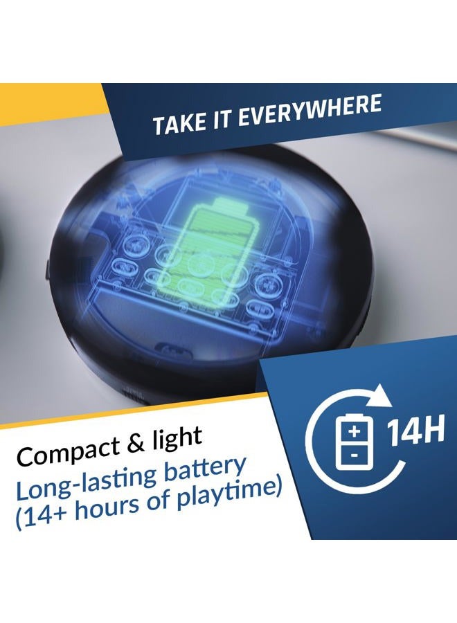 KLIM NomadCD Player Bluetooth Portable Discman with Long Lasting Battery - Includes Headphones - MP3, CD-R, CD-RW - TF Reader, Radio FM - Ideal for Cars - Image 5