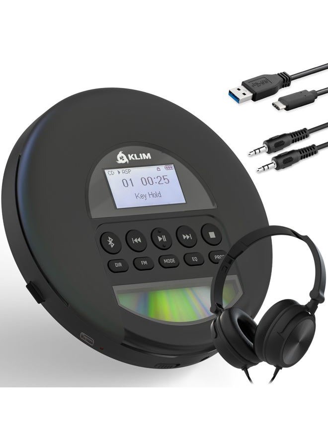 KLIM NomadCD Player Bluetooth Portable Discman with Long Lasting Battery - Includes Headphones - MP3, CD-R, CD-RW - TF Reader, Radio FM - Ideal for Cars - Image 1