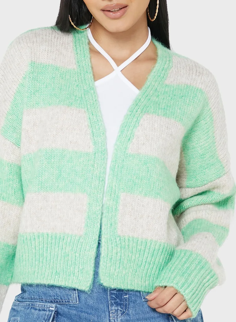 TOPSHOP Striped Knitted Cardigan