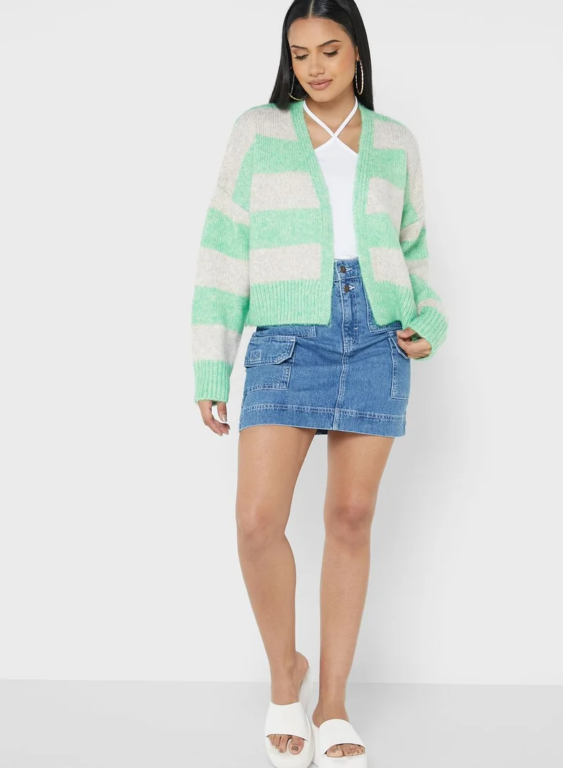 TOPSHOP Striped Knitted Cardigan