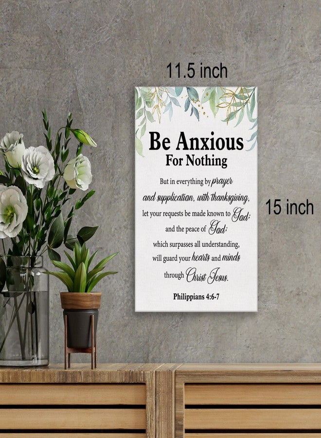 Zauly Christian Canvas Wall Art Philippians 4:6-7 Be Anxious for Nothing Canvas Print Positive Scripture Canvas Painting Home Wall Decor Framed Gift 12"x15" Ready to Hang - Image 2