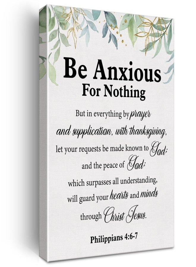 Zauly Christian Canvas Wall Art Philippians 4:6-7 Be Anxious for Nothing Canvas Print Positive Scripture Canvas Painting Home Wall Decor Framed Gift 12"x15" Ready to Hang - Image 1