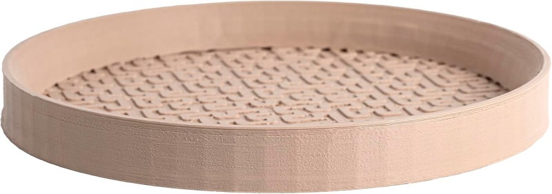happimess USA2101A Drew 65 Modern Geometric Indoor Sustainable 3D Printed Plant Saucer for Living Room Kitchen Bedroom Sand - Image 1