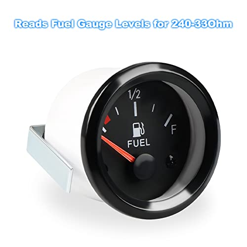 WATERWICH 2" 52mm Fuel Level Gauge Meter Kit with LED Backlight, DC12V Fuel Tank Meter for Ships Car Truck Vehicle Automotive - Image 2