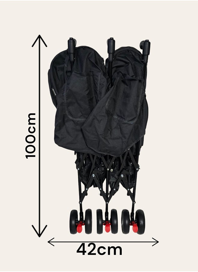 BABYCARA Foldable Twins Baby Stroller With Adjustable Seat  - Image 5