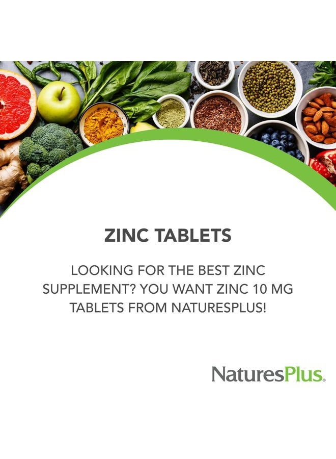 Nature's Plus زنك 10 ملغ - 90 قرص، عبوة من 2 - يدعم صحة المناعة والرفاهية العامة - شكل خلات الأحماض الأمينية عالية الفعالية - خالي من الغلوتين، نباتي - 180 حصة إجمالية - Image 3