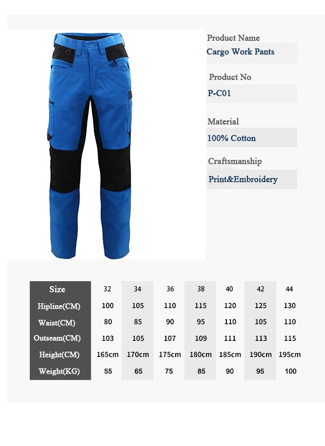 Zuolaya - Tactical Cargo Pants Men Outdoor Trousers Casual Multi Pocket Pants Blue - Image 1