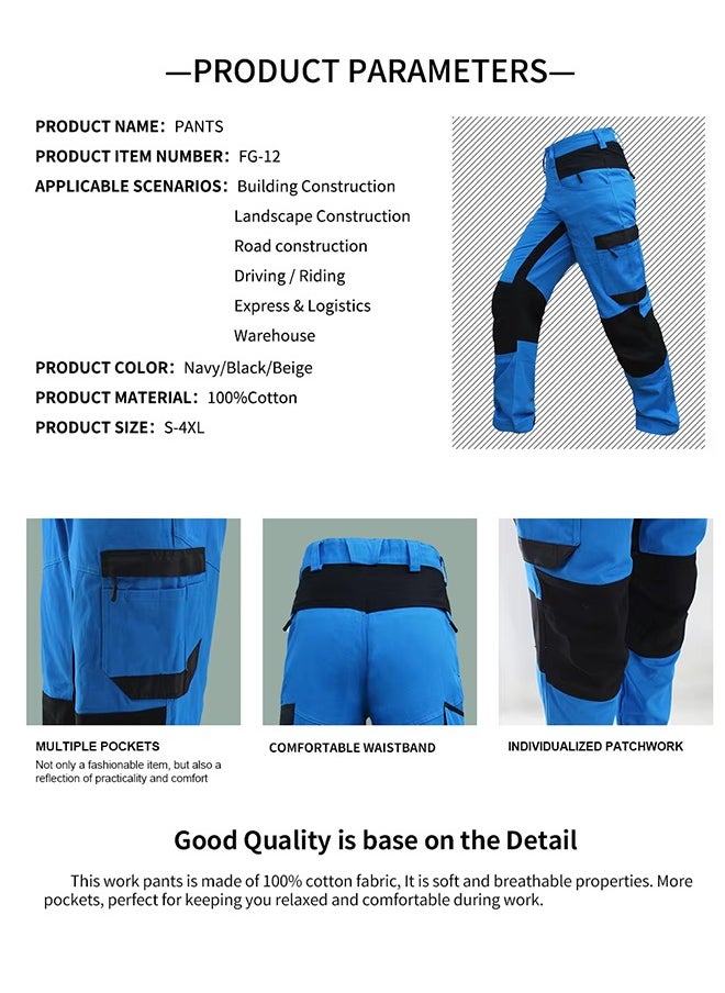 Zuolaya - Tactical Cargo Pants Men Outdoor Trousers Casual Multi Pocket Pants Blue - Image 1