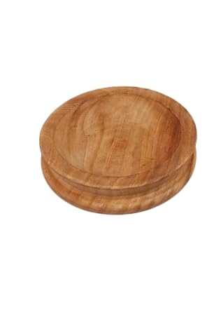 Royal Multi Art Wooden ChaklaPastryboard for Kitchen Premium Solid Limbad Wood Roti Chapati Rolling Board 215mm 215 mm Round Hight 45 mm No Chemical Polish Handmade in India  - Image 4