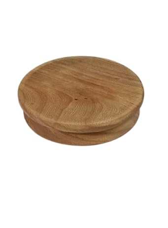 Royal Multi Art Wooden ChaklaPastryboard for Kitchen Premium Solid Limbad Wood Roti Chapati Rolling Board 215mm 215 mm Round Hight 45 mm No Chemical Polish Handmade in India  - Image 2
