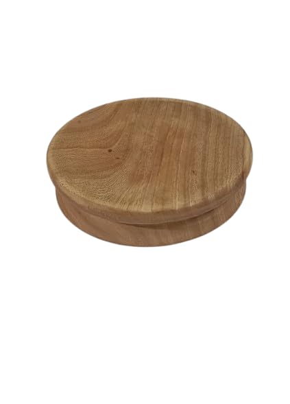 Royal Multi Art Wooden ChaklaPastryboard for Kitchen Premium Solid Limbad Wood Roti Chapati Rolling Board 215mm 215 mm Round Hight 45 mm No Chemical Polish Handmade in India  - Image 5