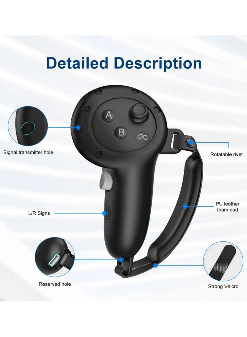 1pair Handle Protective Cover For Meta Quest 3 Anti-collision Touch Controller Silicone Cover Handle Grip For Quest 3 VR Accessories - Image 2