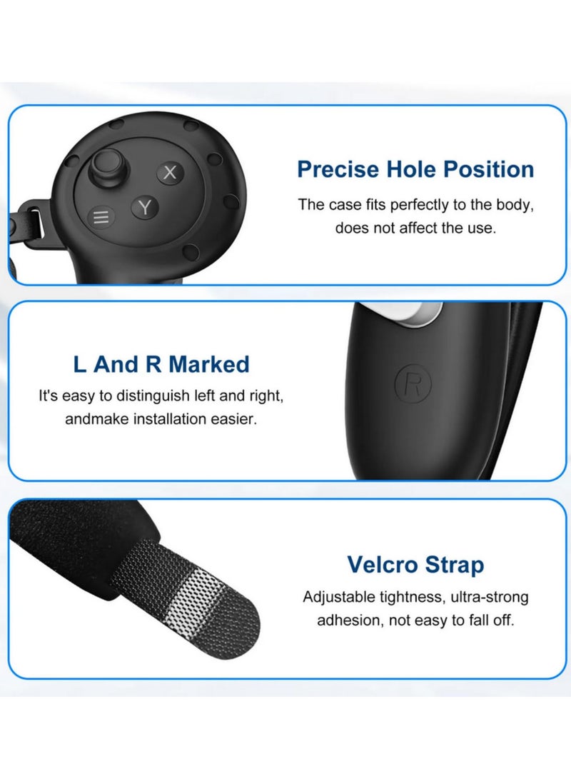 1pair Handle Protective Cover For Meta Quest 3 Anti-collision Touch Controller Silicone Cover Handle Grip For Quest 3 VR Accessories - Image 4