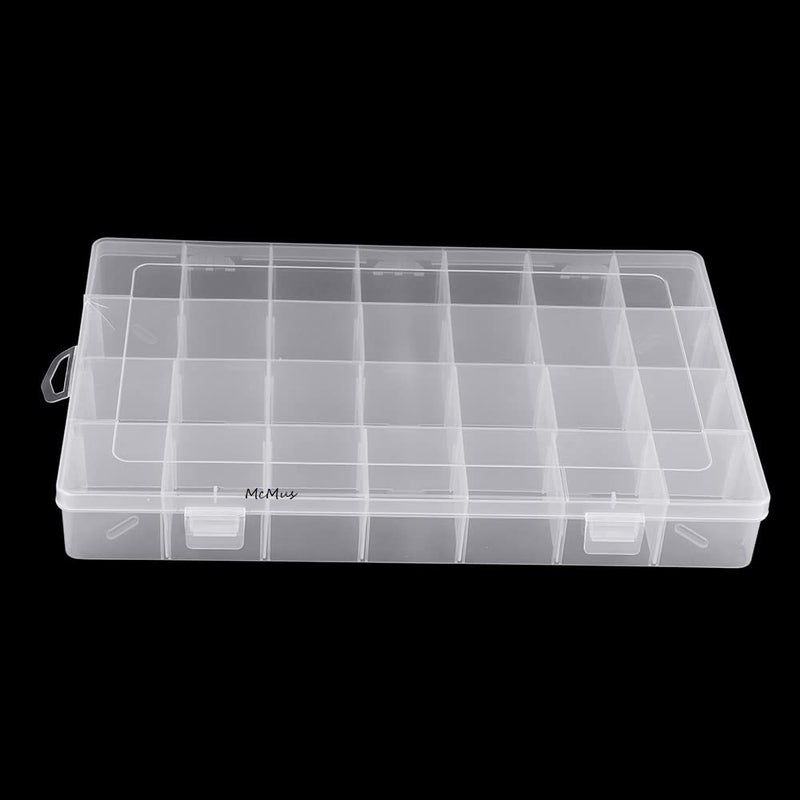 McMus 36 Grid Storage Box Grids Clear Plastic Organizer Jewelry Storage Box with Adjustable Dividers Transparent Organizer Box for Earring Fishing Hooks Transparent - Image 4