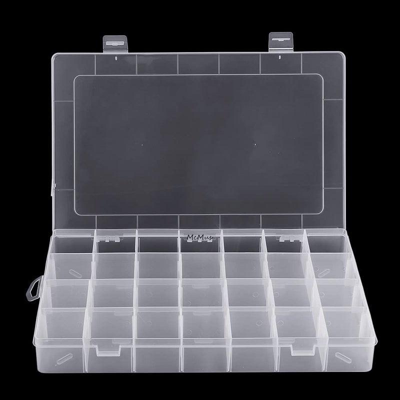 McMus 36 Grid Storage Box Grids Clear Plastic Organizer Jewelry Storage Box with Adjustable Dividers Transparent Organizer Box for Earring Fishing Hooks Transparent - Image 5