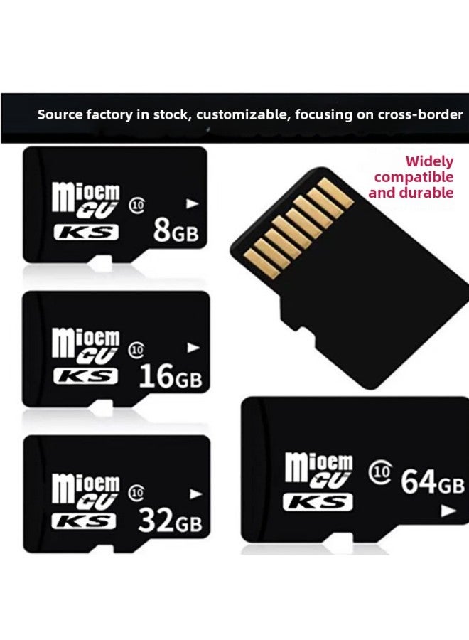 8G Memory Card 16G TF Card 32G Mobile Phone 128G Camera 64G Monitoring Driving Recorder 4-color:black-capacity:16GB High Speed C10-U3 Premium Version  - Image 1