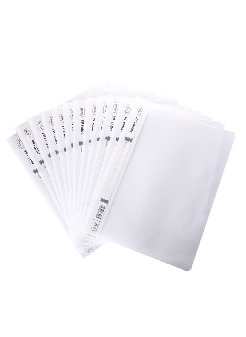 PRIMA - 12-Piece Clear File Folder A4 White - Image 1