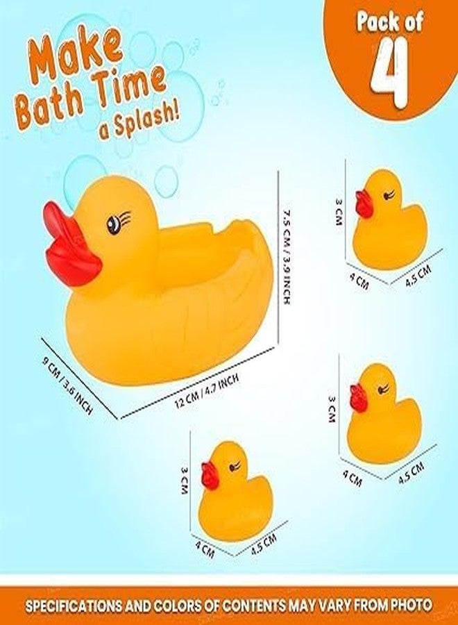 LastN Bath Toys Duck Family Squeeze Set, 4 Pack, Rubber Material, for Kids - Image 3