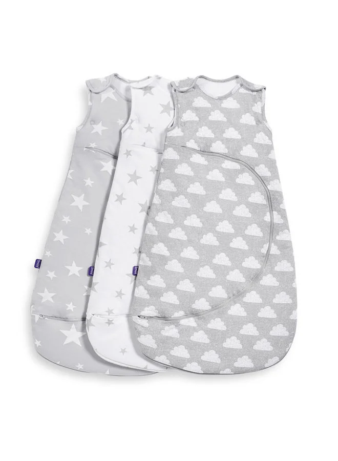 Snuz Pouch Sleeping Bag For Infant And Baby 2.5 Tog Clever Nappy Change Zip 100% Cotton Suitable From 0 To 6 Months Maximum Baby Length 68 Cm - White