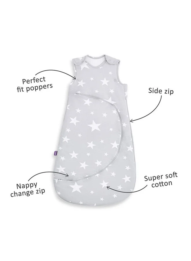 Snuz Pouch Sleeping Bag For Infant And Baby 2.5 Tog Clever Nappy Change Zip 100% Cotton Suitable From 0 To 6 Months Maximum Baby Length 68 Cm - White