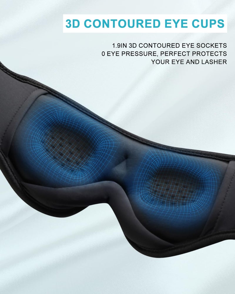 LC-dolida Sleep Mask with Bluetooth Headphones,LC-dolida Sleep Headphones Bluetooth Sleep Mask 3D Sleeping Headphones for Side Sleepers Best Gift and Travel Essential (Blue) - Image 5