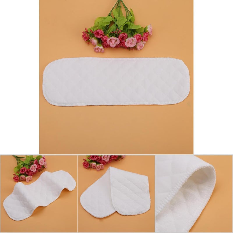 Keenso 10pcs Soft Breathable Baby Toddler Cotton Modern Cloth Diaper Nappy Liners Insert Organic Cotton Double Water Absorb Reusable Fits Most Babies Six Layers 32  12cm - Image 4