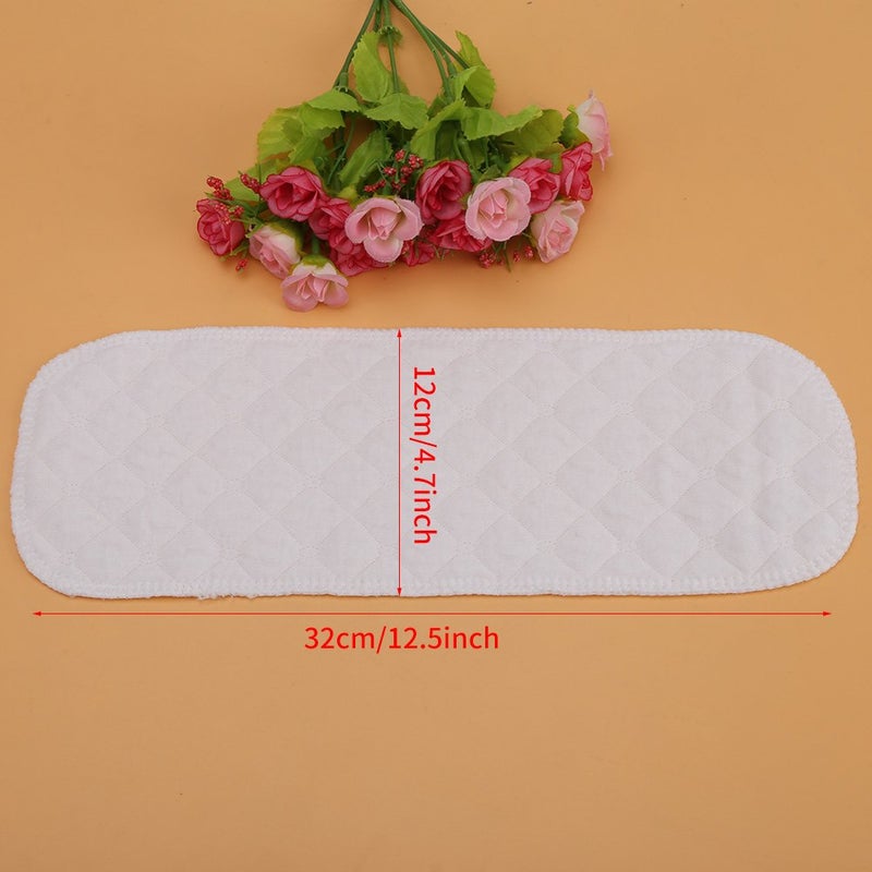 Keenso 10pcs Soft Breathable Baby Toddler Cotton Modern Cloth Diaper Nappy Liners Insert Organic Cotton Double Water Absorb Reusable Fits Most Babies Six Layers 32  12cm - Image 3