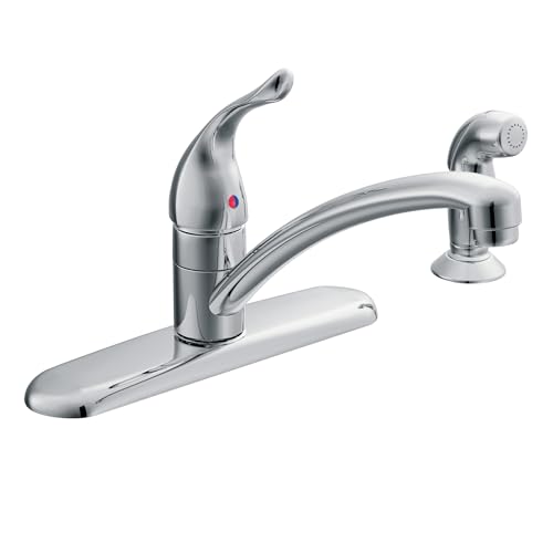 Moen Chateau Chrome Single Handle 4-Hole Kitchen Faucet with Protege Side Spray, 67430 - Image 1