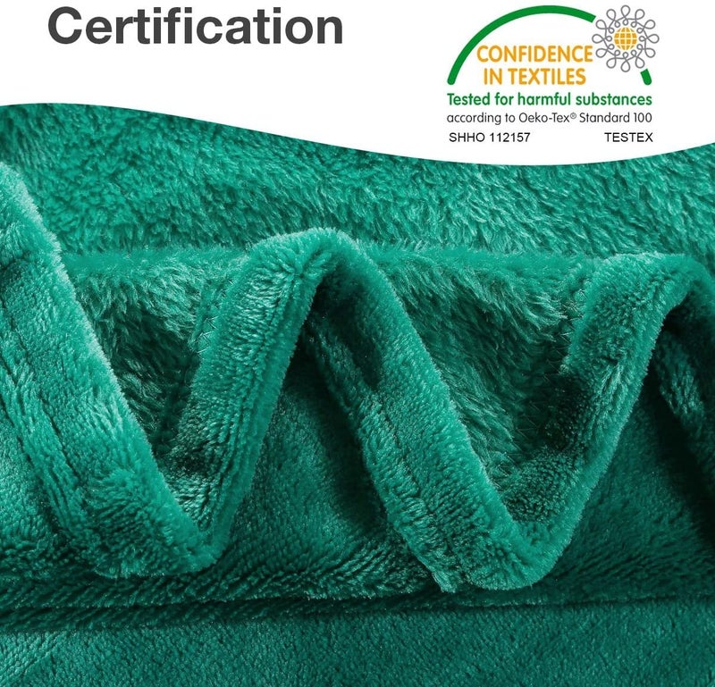 HYSEAS Flannel Fleece Throw Blanket Teal - Super Soft Plush Microfiber Solid Blanket for Couch, Bed, Chair, Sofa - Fuzzy Cozy Lightweight - 50x60 Inch - Image 4