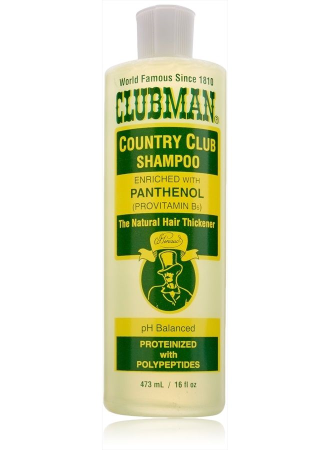 Clubman Country Club Shampoo, Enriched with Panthenol, The Natural Hair Thickener, pH Balanced, Proteinized with Polypeptides, 16 fl. oz. - Image 1