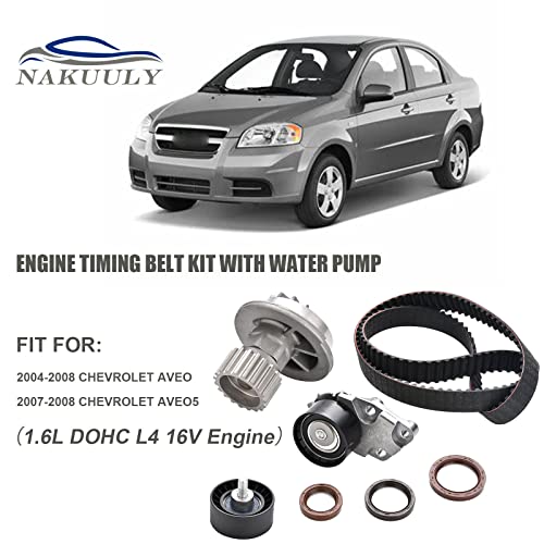 Nakuuly Timing Belt Kit with Water Pump Compatible with 2004 2005 2006 2007 2008 Chevrolet Aveo Aveo5 1.6L L4 DOHC 16V Engine - Image 3