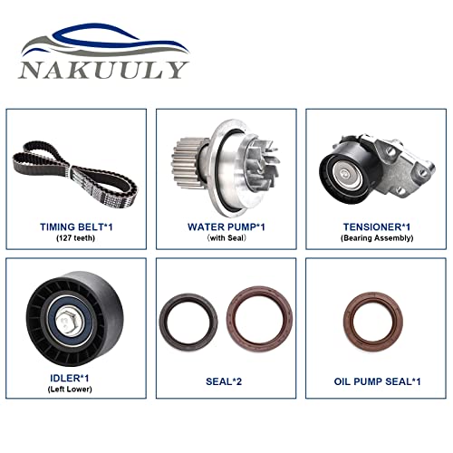 Nakuuly Timing Belt Kit with Water Pump Compatible with 2004 2005 2006 2007 2008 Chevrolet Aveo Aveo5 1.6L L4 DOHC 16V Engine - Image 2