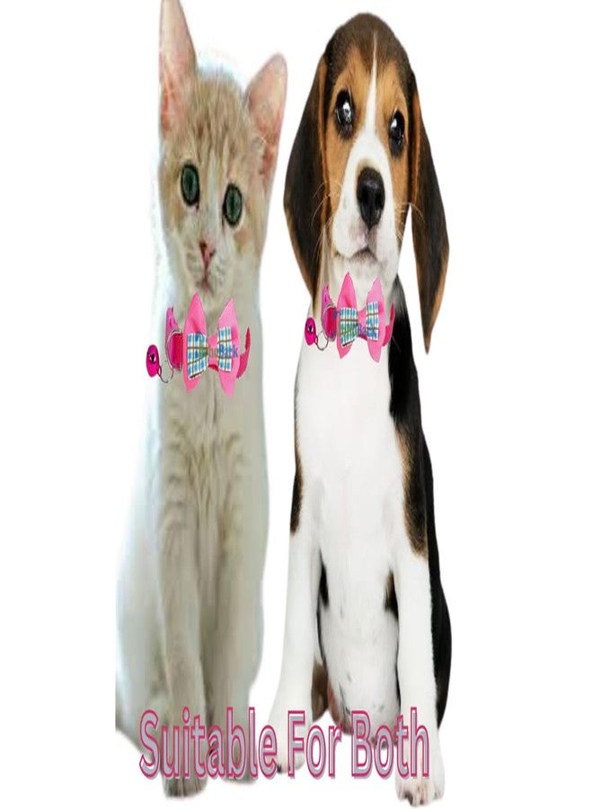 BohoBark Adjustable Cat Collars Cute Bow-tie with Bell, Safety Identification Collars for Puppy, Kitten and Small Pets (Pink Yellow), Polyester;Nylon, (Pack of 2), 13 x 3/8 cm - Image 3