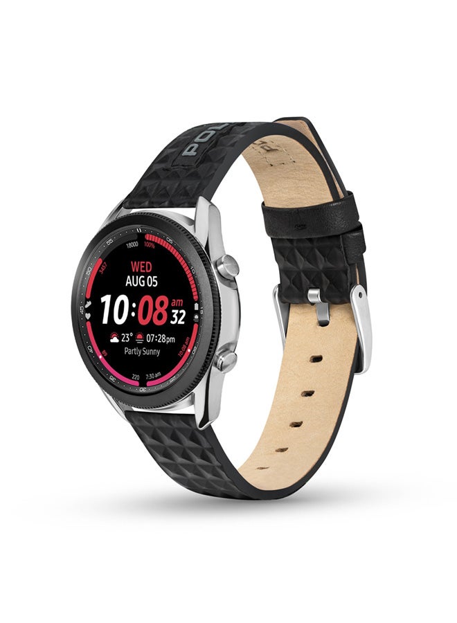 POLICE Unisex Pyramid Black Leather Watch Straps - Image 4