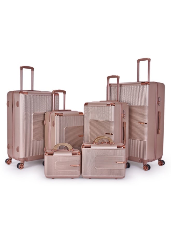 LIMRA Travel bag set consisting of 6 luggage bags Gold color, size 32"/28"/24"/20"/15"/12 inches  - Image 1