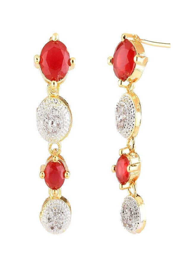 KENNICE Gold-Plated American Diamond Necklace with Earrings, Bracelet and Ring Jewellery Set For Girls and Women - Image 5